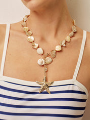 Parelketting Dames met Schelp & Ster – Goudkleurig