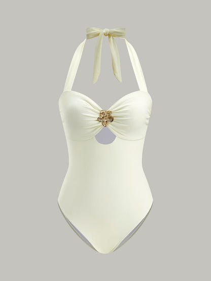 Emée | Elegante Halter Badpak met Strik – One-Piece Dames