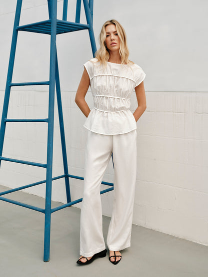Asya | Linnen Blouse Dames – Semi-Transparant