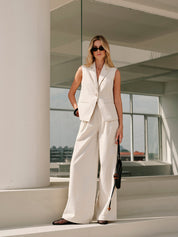 Catalina | Linnen Katoenen Mouwloos Vest – Trendy Zomer Fashion Dames