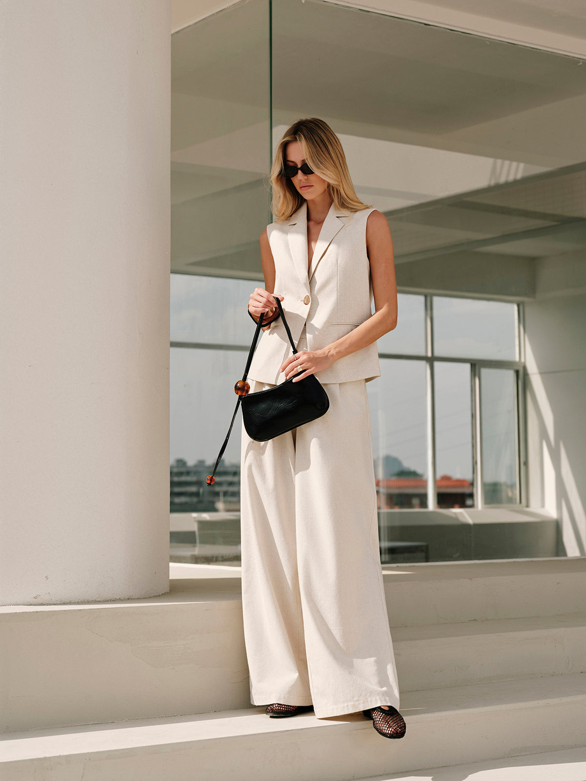 Catalina | Linnen Katoenen Mouwloos Vest – Trendy Zomer Fashion Dames