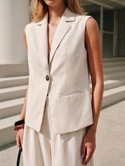 Catalina | Linnen Katoenen Mouwloos Vest – Trendy Zomer Fashion Dames