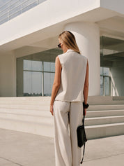 Catalina | Linnen Katoenen Mouwloos Vest – Trendy Zomer Fashion Dames