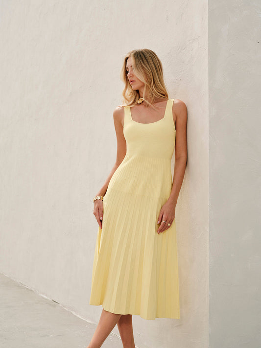 Naima | Ribgebreide Midi Jurk voor Dames