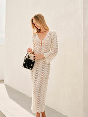 Alya | Strandmode Cover Up - Witte Doorschijnende Maxi Jurk