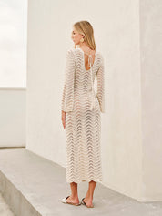 Alya | Strandmode Cover Up - Witte Doorschijnende Maxi Jurk