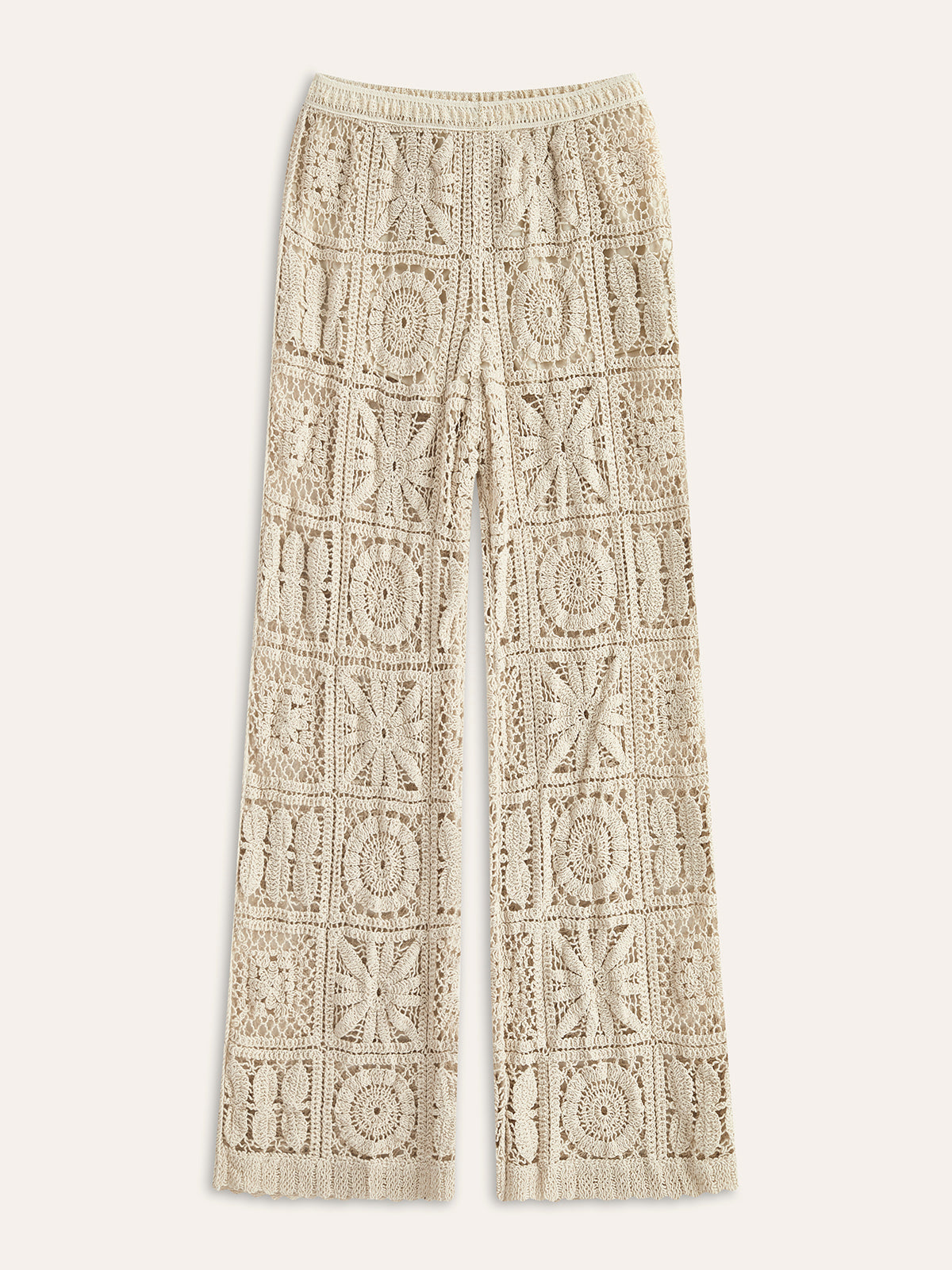 Bibiana | Dames Mid-Waist Semi-Transparante Lange Broek
