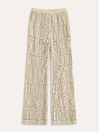 Bibiana | Dames Mid-Waist Semi-Transparante Lange Broek