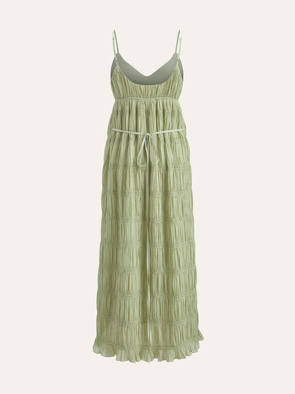 Bona | Chiffon Maxi Jurk - Semi-Transparant & Mouwloos