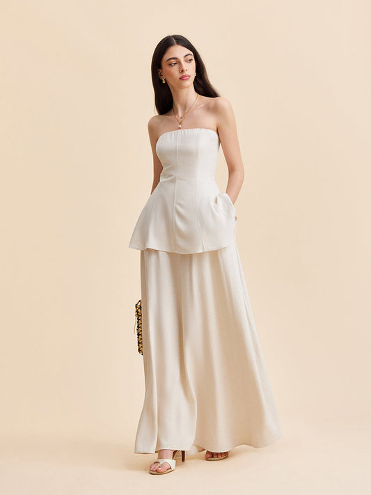 Invy | Zomerse Strapless Set van Linnen voor Dames