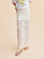 Fira | Maxi Kanten Rok voor Dames – Semi-Transparant & Elegant