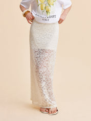 Fira | Maxi Kanten Rok voor Dames – Semi-Transparant & Elegant