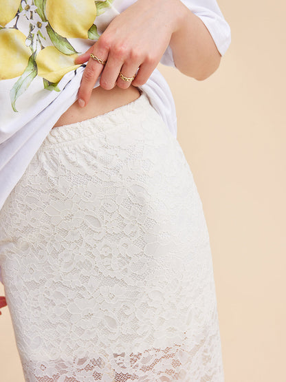 Fira | Maxi Kanten Rok voor Dames – Semi-Transparant & Elegant