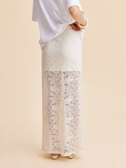 Fira | Maxi Kanten Rok voor Dames – Semi-Transparant & Elegant