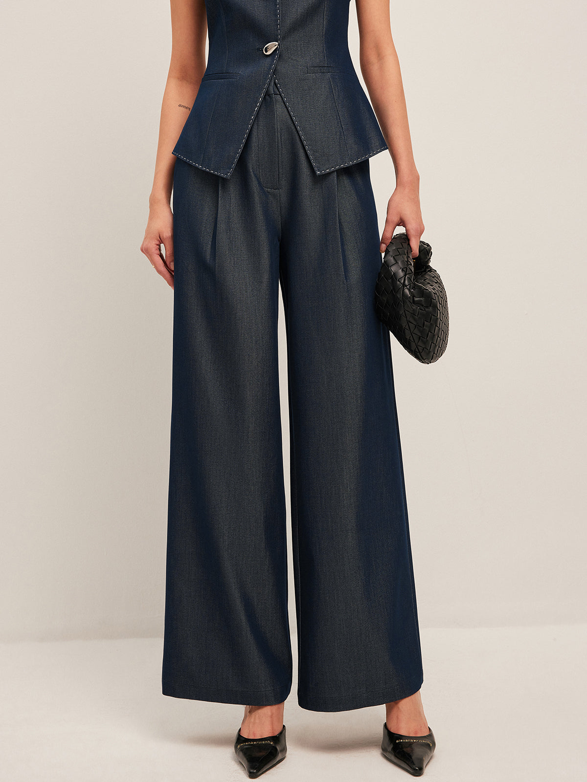 Idoya | Wijde Damesbroek met Hoge Taille – Elegant & Comfort