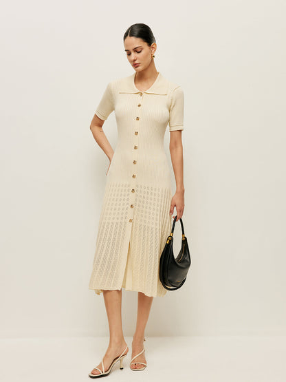 Gwyn | Polo Jurk Dames – Knoopsluiting & Midi Lengte