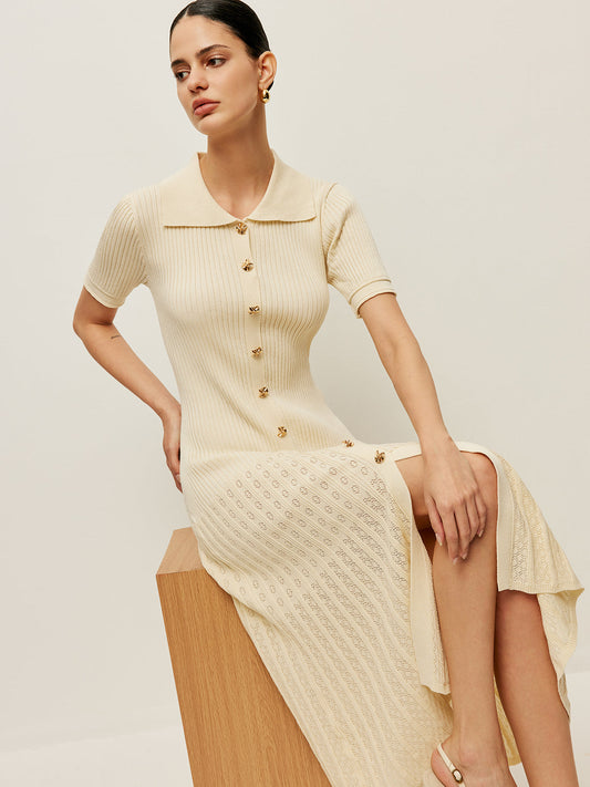 Gwyn | Polo Jurk Dames – Knoopsluiting & Midi Lengte