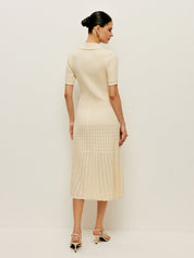 Gwyn | Polo Jurk Dames – Knoopsluiting & Midi Lengte