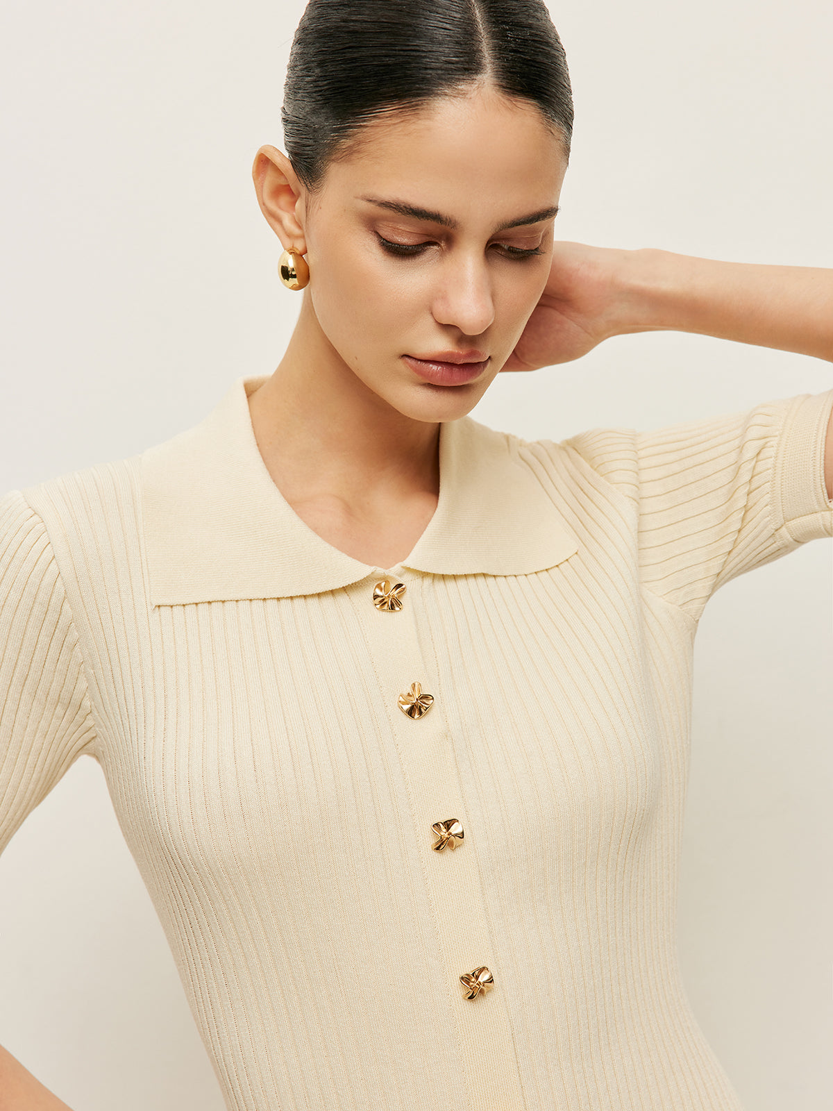 Gwyn | Polo Jurk Dames – Knoopsluiting & Midi Lengte