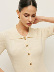 Gwyn | Polo Jurk Dames – Knoopsluiting & Midi Lengte