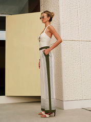 Suvi | Mid-Waist Pantalon voor Dames - Gestreept Design