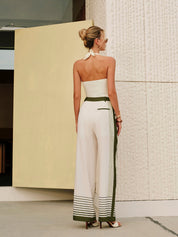 Suvi | Mid-Waist Pantalon voor Dames - Gestreept Design