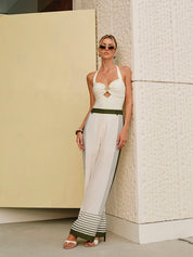 Suvi | Mid-Waist Pantalon voor Dames - Gestreept Design