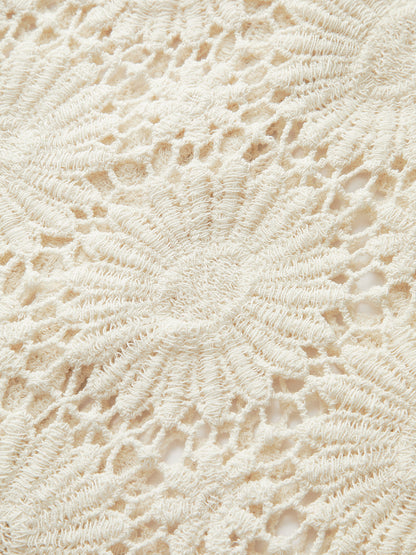 Isma | Trendy Top - Gebreid Vestje met Bloemen & Knopen – Katoenmix