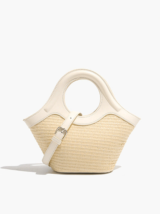Estrelle | Rieten Strandtas Rond – Boho Handtas Dames Zomer