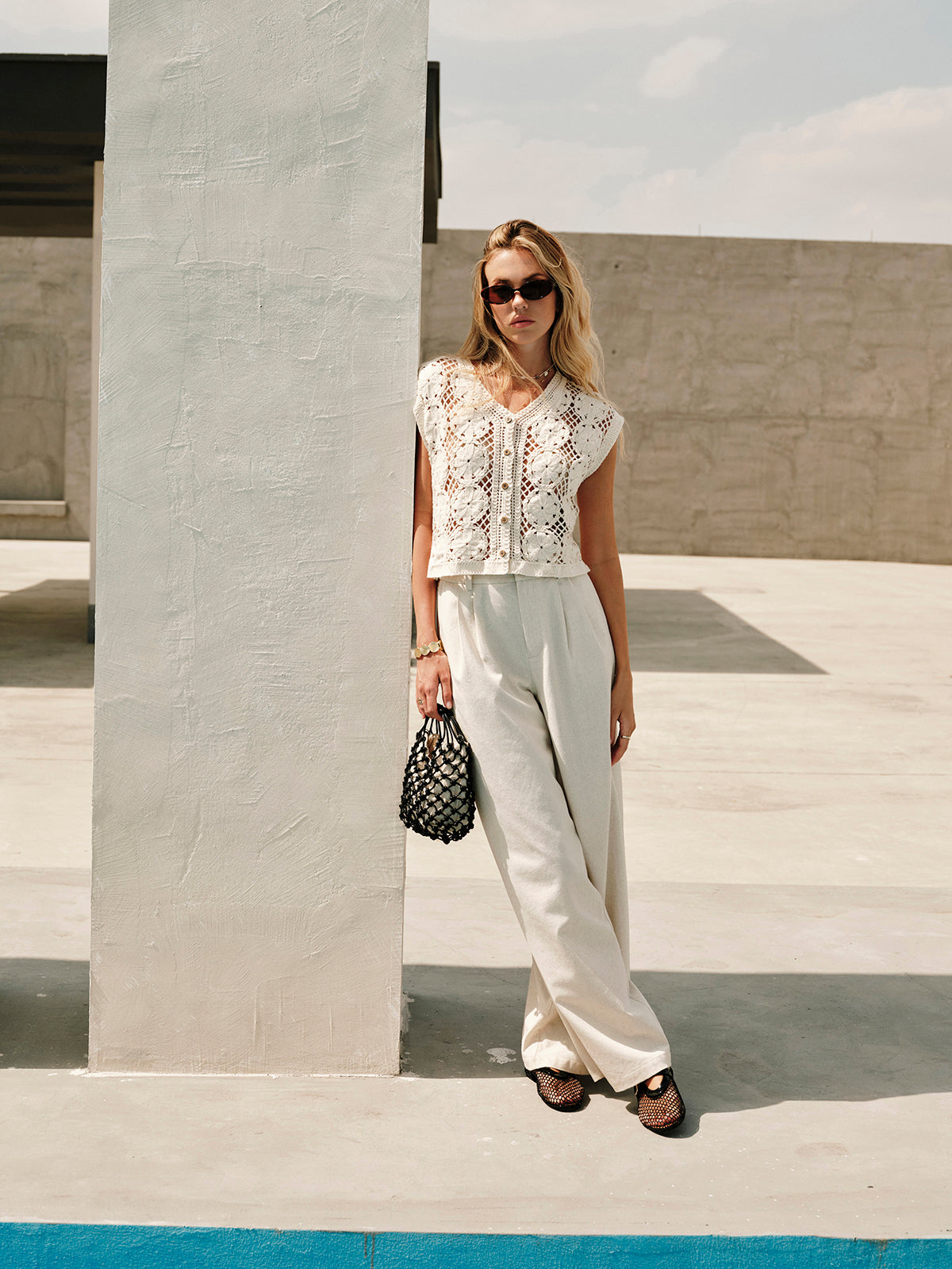 Dunya | Katoenen Jacquard Top voor Dames