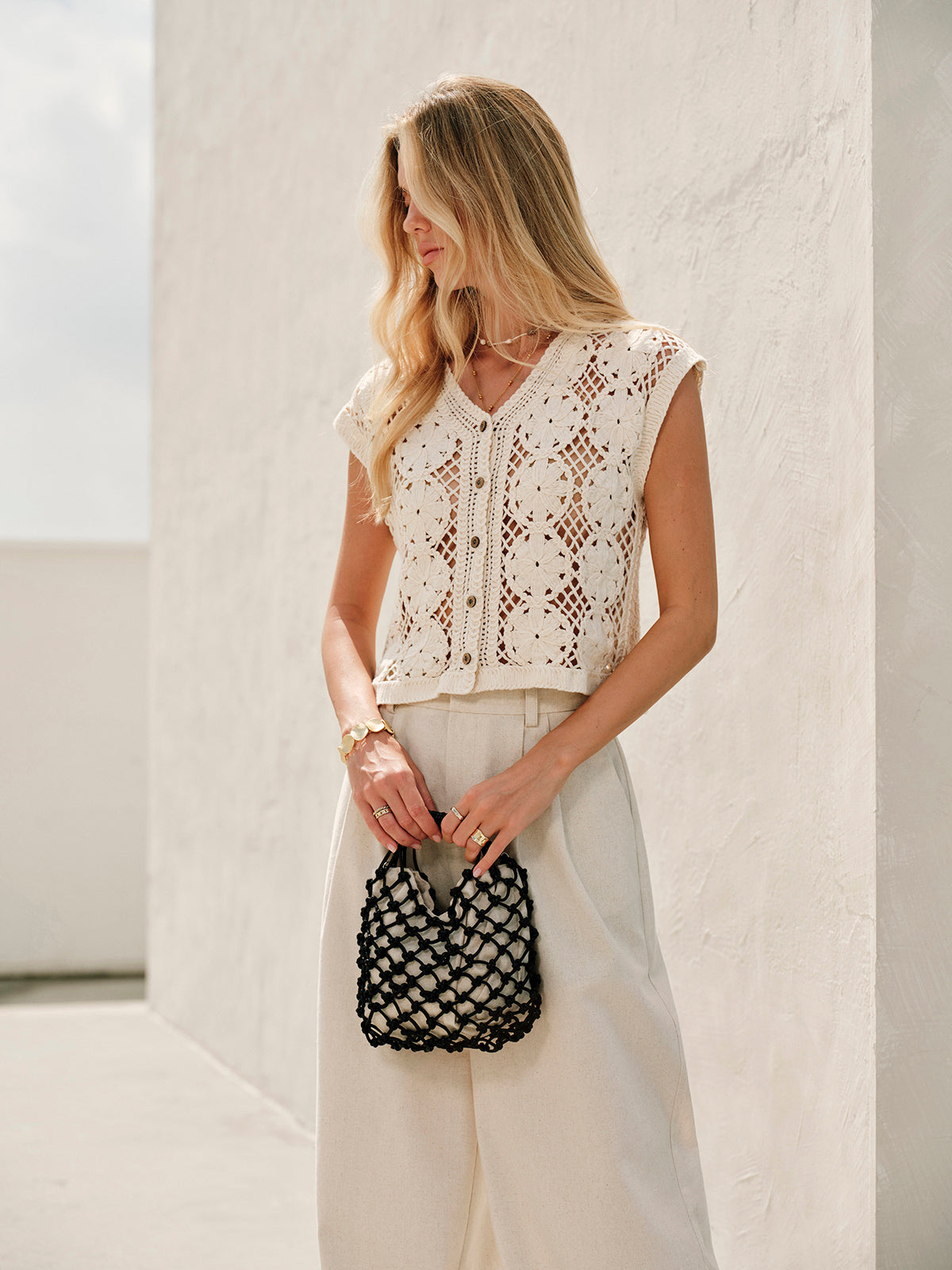 Dunya | Katoenen Jacquard Top voor Dames