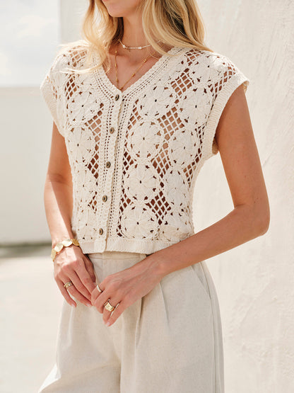 Dunya | Katoenen Jacquard Top voor Dames