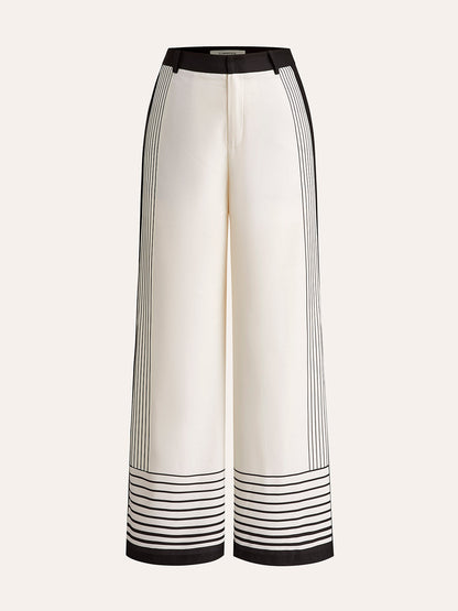 Suvi | Mid-Waist Pantalon voor Dames - Gestreept Design