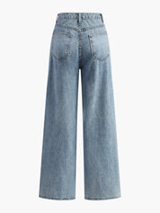 Kristin | Asymmetrische Wide-Leg Jeans | Denim Broek Dames