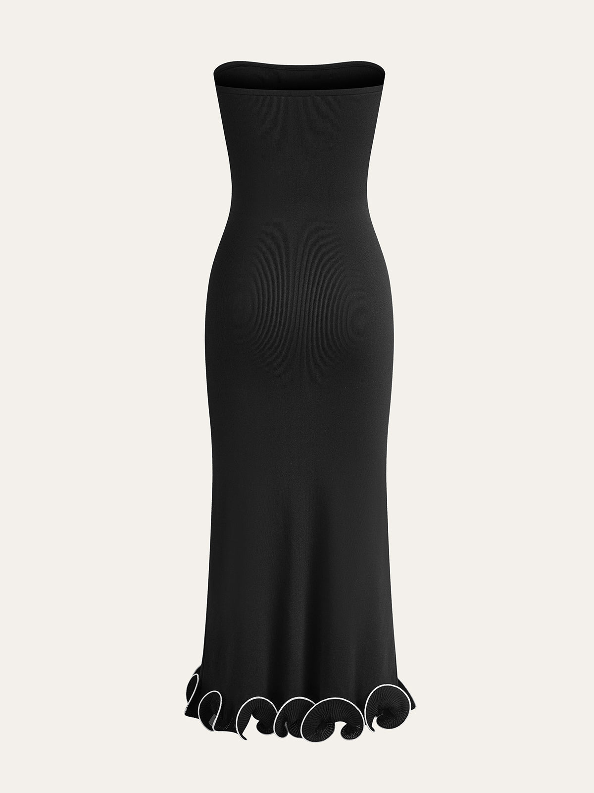 Linnea | Strapless Gebreide Maxi Jurk met Ruches