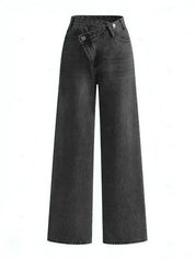 Kristin | Asymmetrische Wide-Leg Jeans | Denim Broek Dames