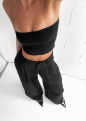 Mandi | Zwarte Hoge Taille Palazzo Pantalon