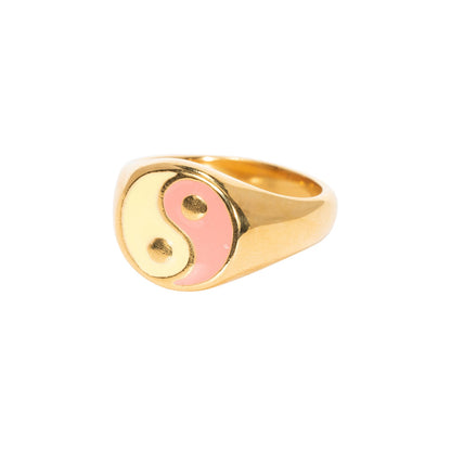 Goudkleurige Yin Yang Ring voor Dames – Roestvrij Staal