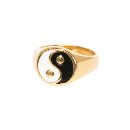 Goudkleurige Yin Yang Ring voor Dames – Roestvrij Staal