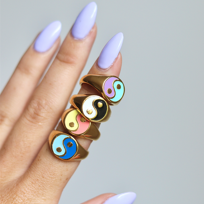 Goudkleurige Yin Yang Ring voor Dames – Roestvrij Staal