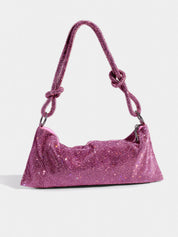 Luxe Glanzende Tas met Ketting Detail