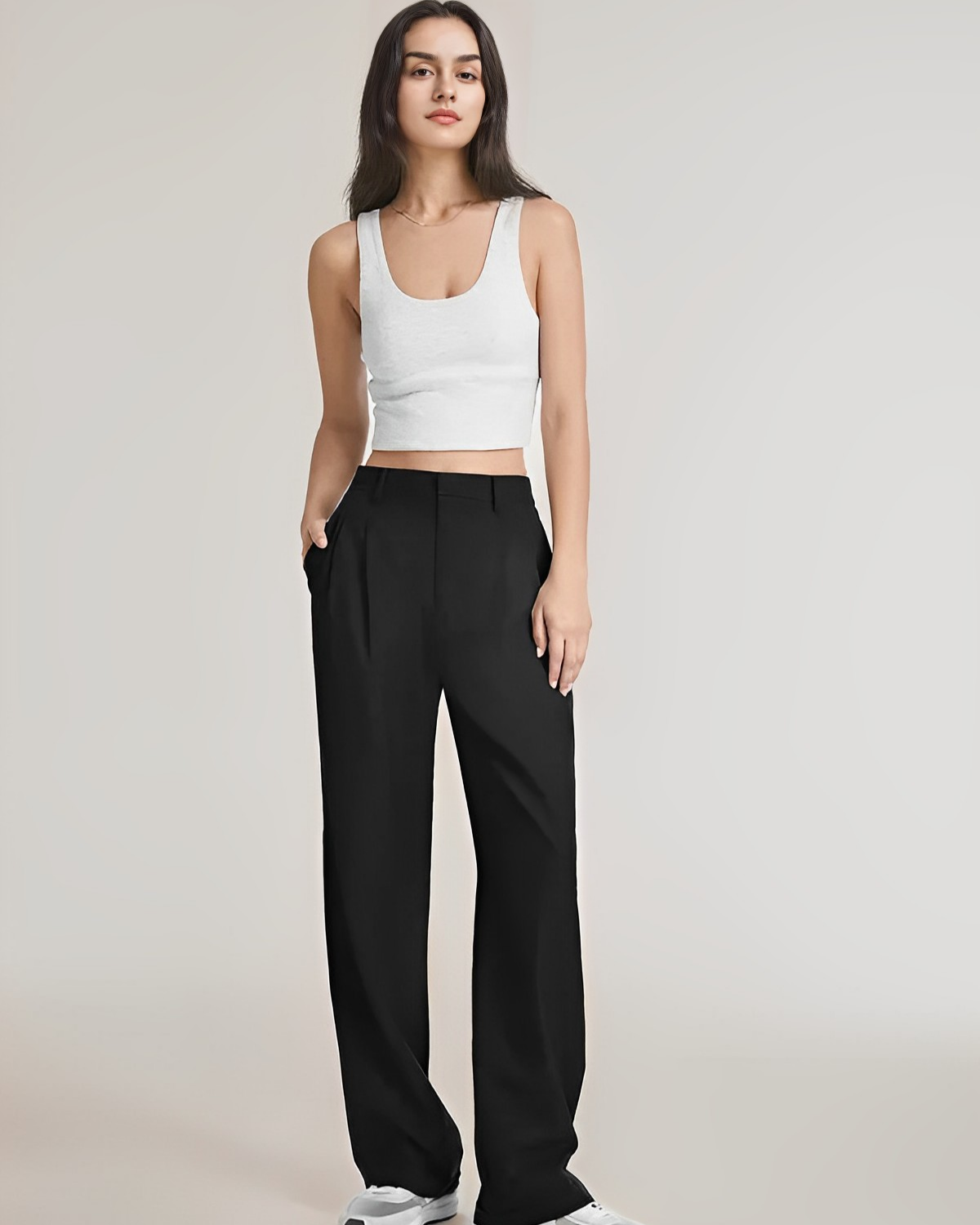 Jiska | Stijlvolle Pantalon Wijde Pijpen Dames - Trendy, Comfy met Hoge Taille