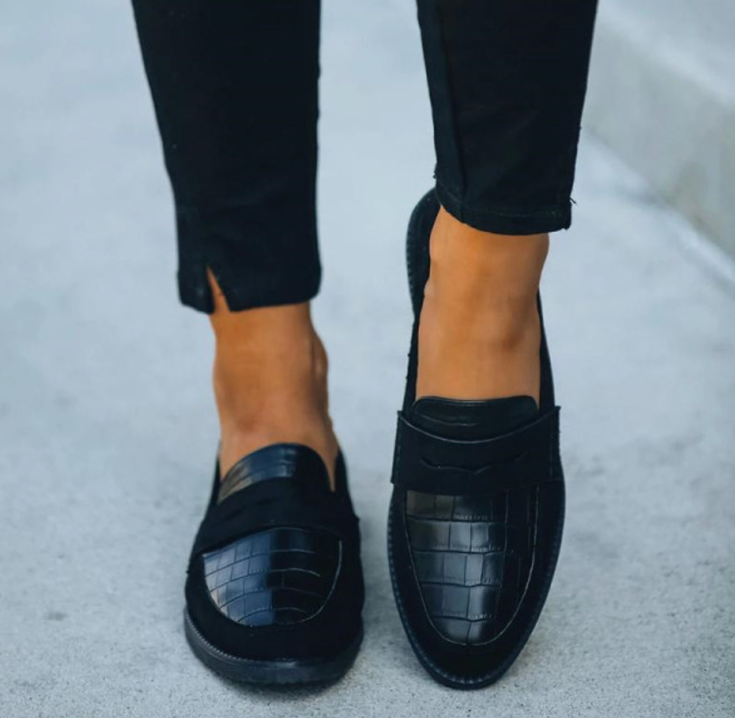Casual Suède Loafers met Krokodillenprint voor Dames