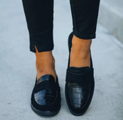 Casual Suède Loafers met Krokodillenprint voor Dames