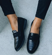 Casual Suède Loafers met Krokodillenprint voor Dames
