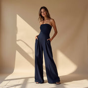Malia | Elegante Strapless Jumpsuit met Korset Look