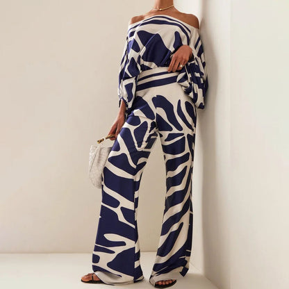 Rome | Glanzende en Elegante Satijn Look Tweedelige Set