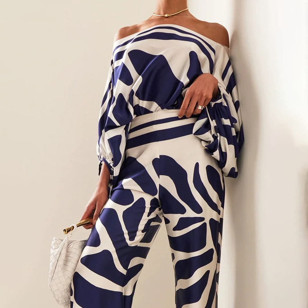 Rome | Glanzende en Elegante Satijn Look Tweedelige Set