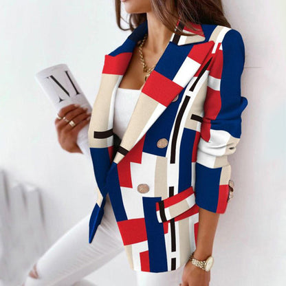 Geruite Dubbel Breasted Blazer - Chique, Smart en Casual