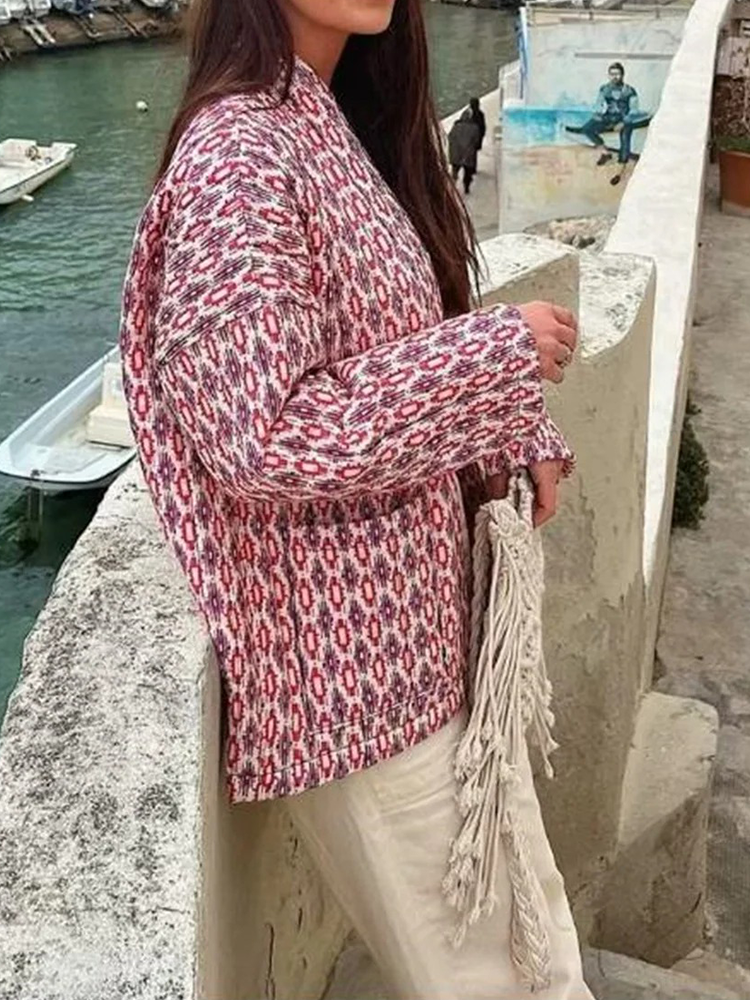 Anneke | Stijlvolle Gewatteerde Damesjas met Print